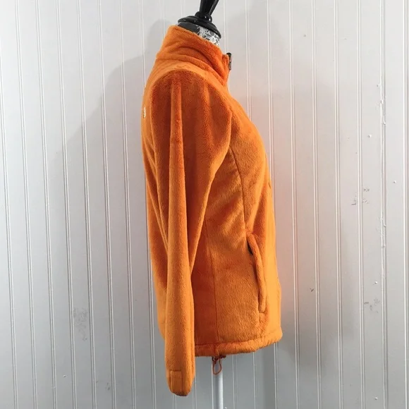 The North Face Orange Full Zip Mock Neck Jacket Womens XS Faux Fur - Picture 3 of 12